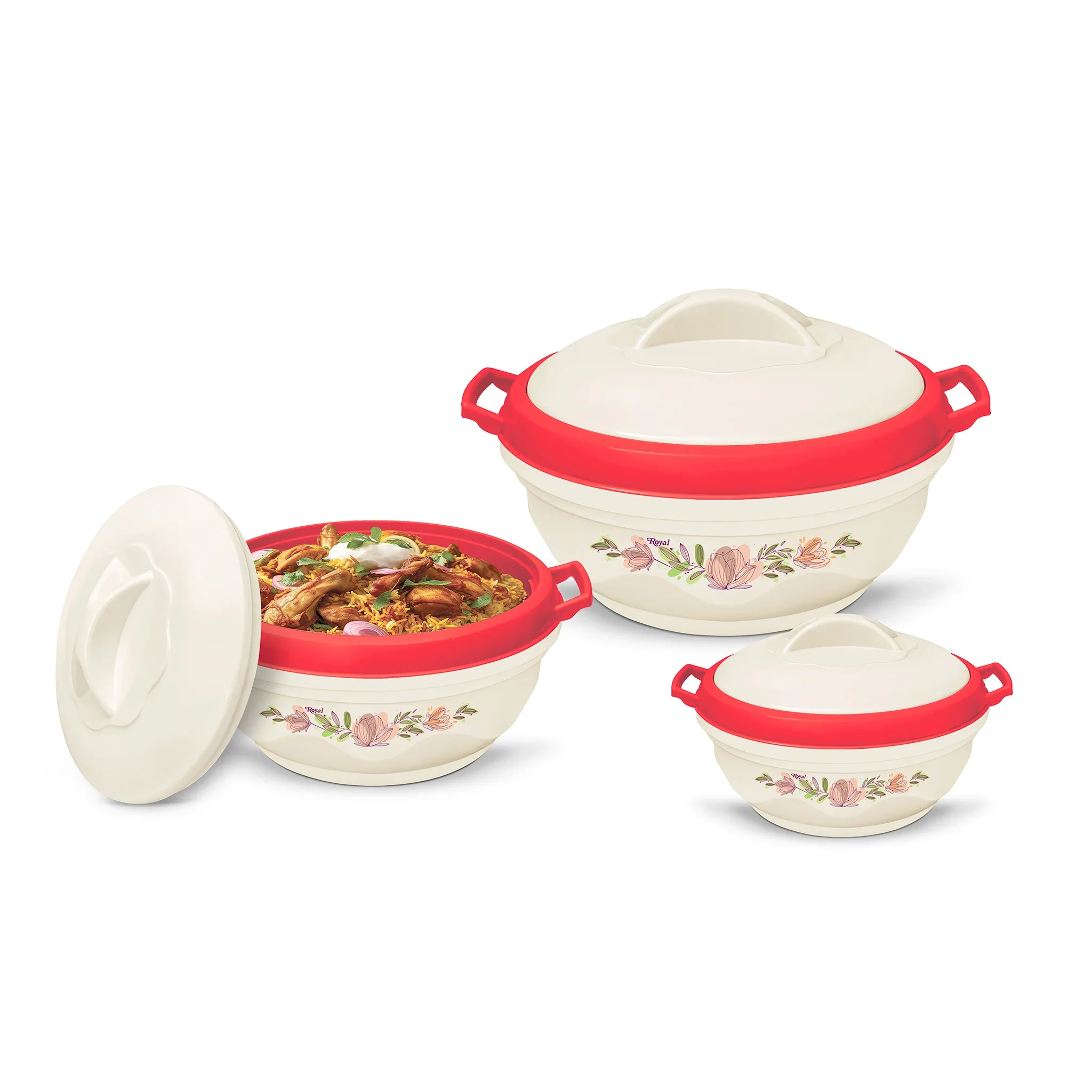 Elegant Hotpot, Red 3 Piece, Small, Medium, Large