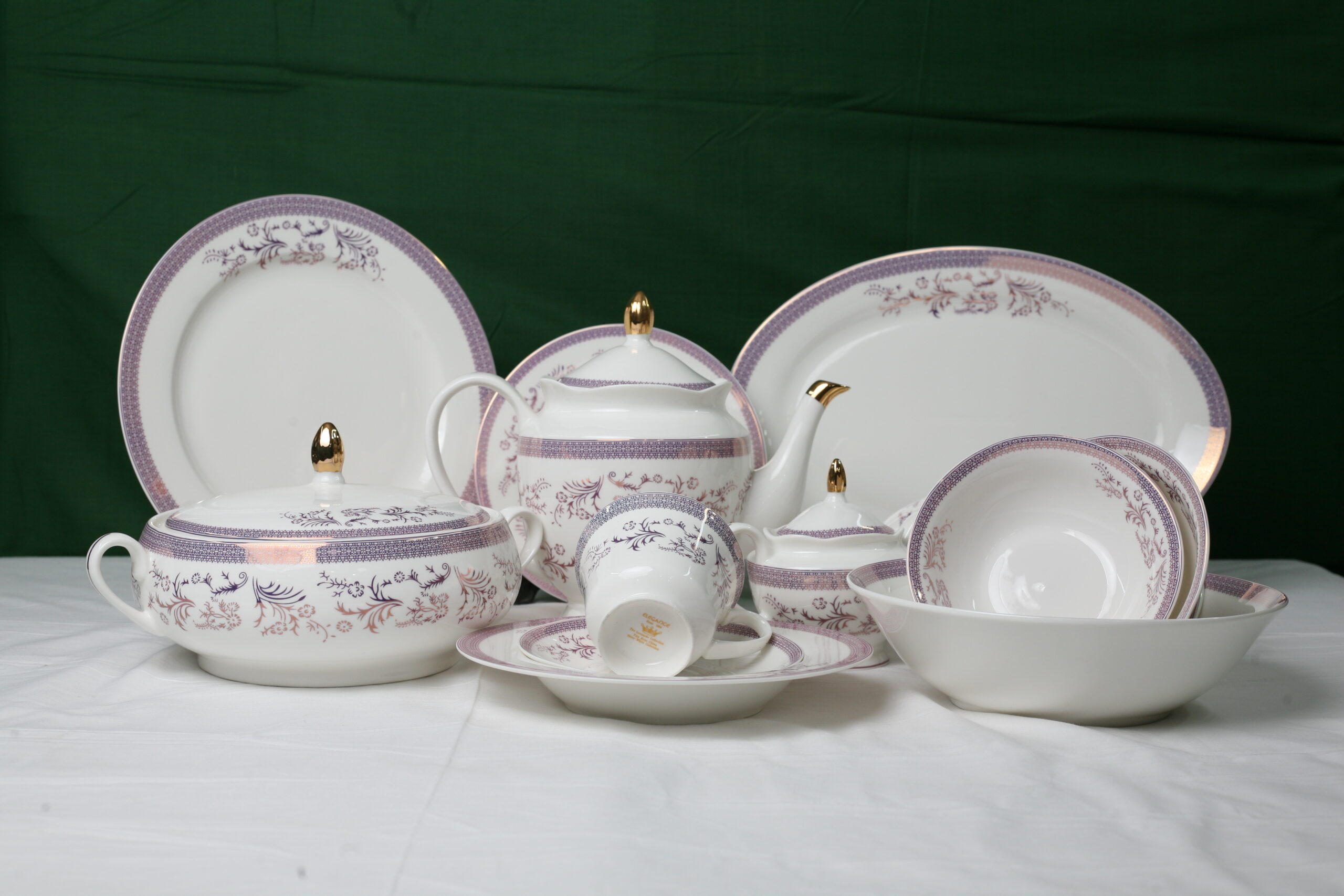Royal Lavender 61 Pcs Bone China Dinnerware Set